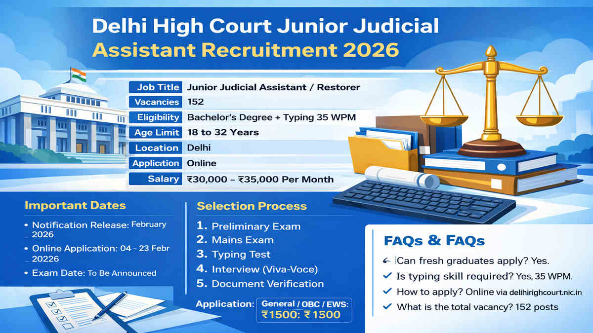 Delhi High Court JJA Recruitment 2026